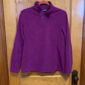 Lands End Purple Fleece Half Zip